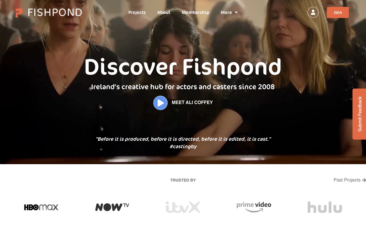 Screenshot of the Fishpond website