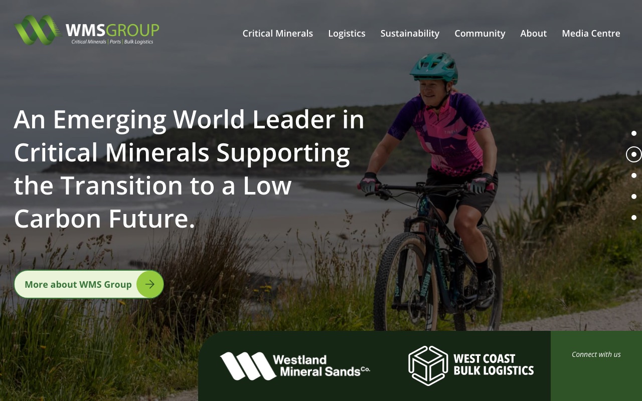 Screenshot of the WMS Group website